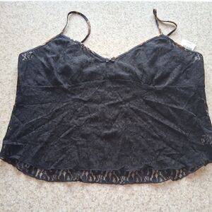 private luxuries nwt xxl Black lace cami top goth grunge